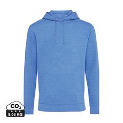 Vue Sweat à capuche en coton recyclé et non teinté Iqoniq Torres de couleur bleu| Krokrodeal