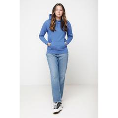 Vue Sweat à capuche en coton recyclé et non teinté Iqoniq Torres de couleur bleu| Krokrodeal