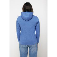 Vue Sweat à capuche en coton recyclé et non teinté Iqoniq Torres de couleur bleu| Krokrodeal