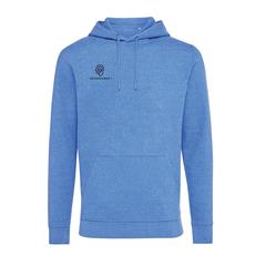 Vue Sweat à capuche en coton recyclé et non teinté Iqoniq Torres de couleur bleu| Krokrodeal