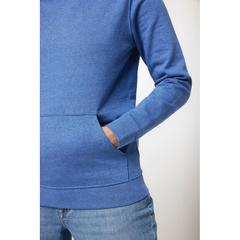 Vue Sweat à capuche en coton recyclé et non teinté Iqoniq Torres de couleur bleu| Krokrodeal