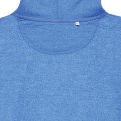 Vue Sweat à capuche en coton recyclé et non teinté Iqoniq Torres de couleur bleu| Krokrodeal