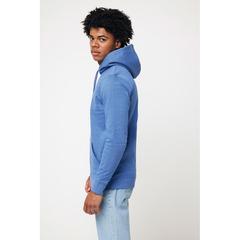 Vue Sweat à capuche en coton recyclé et non teinté Iqoniq Torres de couleur bleu| Krokrodeal
