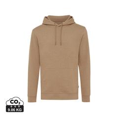 Vue Sweat à capuche en coton recyclé et non teinté Iqoniq Torres de couleur marron| Krokrodeal