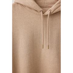 Vue Sweat à capuche en coton recyclé et non teinté Iqoniq Torres de couleur marron| Krokrodeal