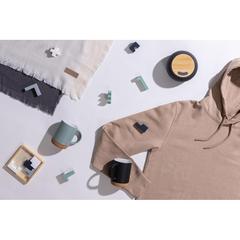Vue Sweat à capuche en coton recyclé et non teinté Iqoniq Torres de couleur marron| Krokrodeal