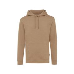 Vue Sweat à capuche en coton recyclé et non teinté Iqoniq Torres de couleur marron| Krokrodeal