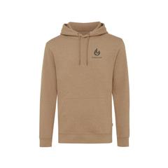 Vue Sweat à capuche en coton recyclé et non teinté Iqoniq Torres de couleur marron| Krokrodeal