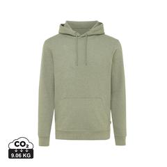 Vue Sweat à capuche en coton recyclé et non teinté Iqoniq Torres de couleur vert| Krokrodeal