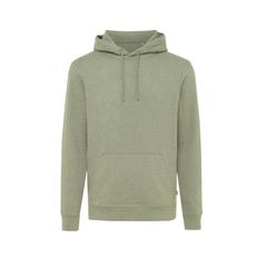 Vue Sweat à capuche en coton recyclé et non teinté Iqoniq Torres de couleur vert| Krokrodeal