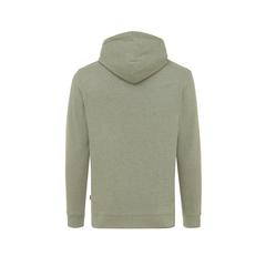 Vue Sweat à capuche en coton recyclé et non teinté Iqoniq Torres de couleur vert| Krokrodeal