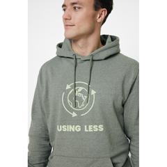 Vue Sweat à capuche en coton recyclé et non teinté Iqoniq Torres de couleur vert| Krokrodeal