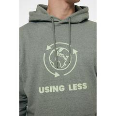 Vue Sweat à capuche en coton recyclé et non teinté Iqoniq Torres de couleur vert| Krokrodeal