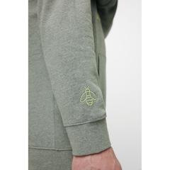 Vue Sweat à capuche en coton recyclé et non teinté Iqoniq Torres de couleur vert| Krokrodeal