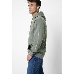 Vue Sweat à capuche en coton recyclé et non teinté Iqoniq Torres de couleur vert| Krokrodeal