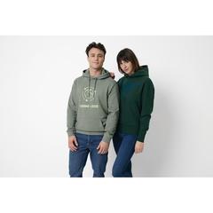 Vue Sweat à capuche en coton recyclé et non teinté Iqoniq Torres de couleur vert| Krokrodeal