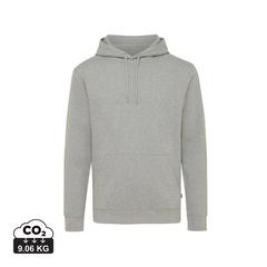 Vue Sweat à capuche en coton recyclé et non teinté Iqoniq Torres de couleur gris| Krokrodeal