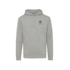 Vue Sweat à capuche en coton recyclé et non teinté Iqoniq Torres de couleur gris| Krokrodeal