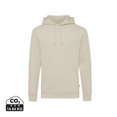 Vue Sweat à capuche en coton recyclé et non teinté Iqoniq Torres de couleur beige| Krokrodeal