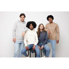 Vue Sweat à capuche en coton recyclé et non teinté Iqoniq Torres de couleur beige| Krokrodeal