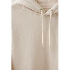 Vue Sweat à capuche en coton recyclé et non teinté Iqoniq Torres de couleur beige| Krokrodeal