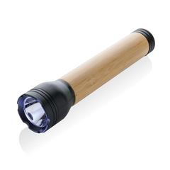 Vue Lampe 5W en plastique recyclé RCS et bambou Lucid de couleur marron| Krokrodeal