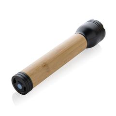 Vue Lampe 5W en plastique recyclé RCS et bambou Lucid de couleur marron| Krokrodeal