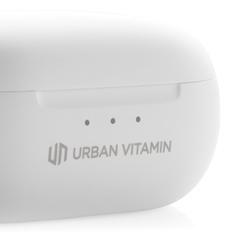 Vue Ecouteurs hybride ANC et ENC Urban Vitamin Gilroy de couleur blanc| Krokrodeal