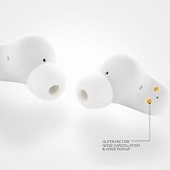 Vue Ecouteurs hybride ANC et ENC Urban Vitamin Gilroy de couleur blanc| Krokrodeal