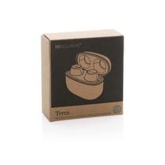Vue Écouteurs sans fil Terra en aluminium recyclé RCS de couleur gris| Krokrodeal