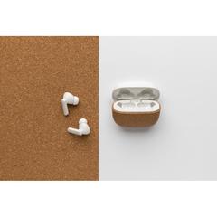 Vue Ecouteur TWS en plastique recyclé RCS et liège Oregon de couleur marron| Krokrodeal