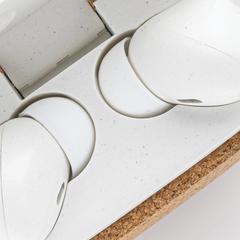 Vue Ecouteur TWS en plastique recyclé RCS et liège Oregon de couleur marron| Krokrodeal
