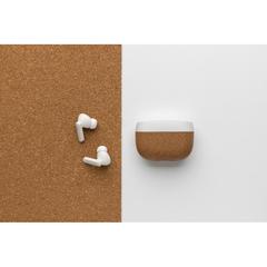 Vue Ecouteur TWS en plastique recyclé RCS et liège Oregon de couleur marron| Krokrodeal