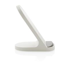 Vue Support sans fil double bobine 15W en plastique recyclé RCS de couleur blanc| Krokrodeal