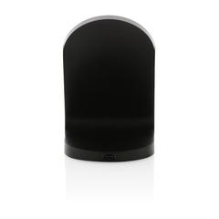 Vue Support sans fil double bobine 15W en plastique recyclé RCS de couleur noir| Krokrodeal