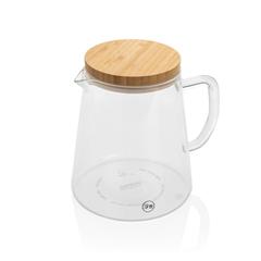 Vue Carafe d'eau 1,2L en verre avec couvercle en bambou Ukiyo de couleur translucide| Krokrodeal