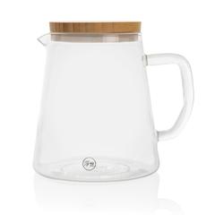 Vue Carafe d'eau 1,2L en verre avec couvercle en bambou Ukiyo de couleur translucide| Krokrodeal
