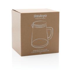 Vue Carafe d'eau 1,2L en verre avec couvercle en bambou Ukiyo de couleur translucide| Krokrodeal