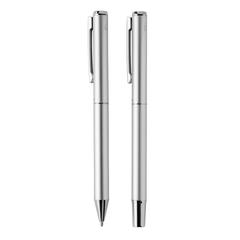 Vue Set de stylos en aluminium recyclé RCS Swiss Peak Cedar de couleur gris| Krokrodeal