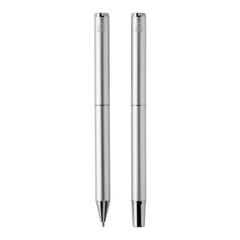 Vue Set de stylos en aluminium recyclé RCS Swiss Peak Cedar de couleur gris| Krokrodeal