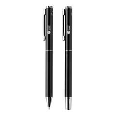 Vue Set de stylos en aluminium recyclé RCS Swiss Peak Cedar de couleur noir| Krokrodeal