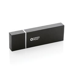 Vue Set de stylos en aluminium recyclé RCS Swiss Peak Cedar de couleur noir| Krokrodeal