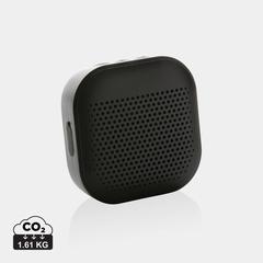 Vue Enceinte 3W en plastique recyclé RCS Soundbox de couleur noir| Krokrodeal