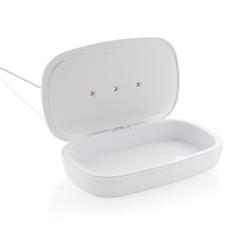 Vue Boîte de stérilisation UV-C avec chargeur sans fil 5W de couleur blanc| Krokrodeal