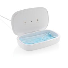 Vue Boîte de stérilisation UV-C avec chargeur sans fil 5W de couleur blanc| Krokrodeal