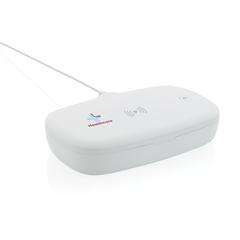 Vue Boîte de stérilisation UV-C avec chargeur sans fil 5W de couleur blanc| Krokrodeal