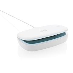 Vue Boîte de stérilisation UV-C avec chargeur sans fil 5W de couleur blanc| Krokrodeal