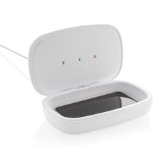Vue Boîte de stérilisation UV-C avec chargeur sans fil 5W de couleur blanc| Krokrodeal