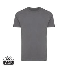 Vue T-shirt en coton recyclé Iqoniq Bryce de couleur gris| Krokrodeal