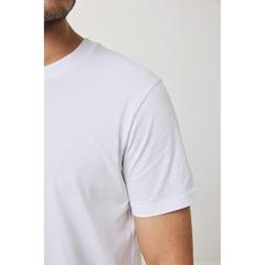 Vue T-shirt en coton recyclé Iqoniq Bryce de couleur blanc| Krokrodeal